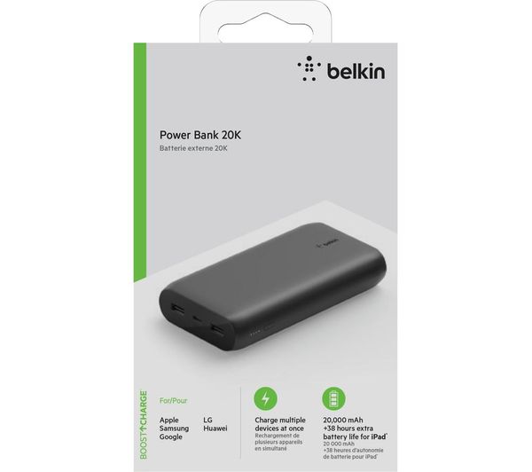Buy BELKIN 20000 mAh Portable Power Bank Black Free Delivery Currys