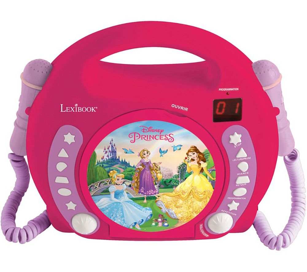 LEXIBOOK RCDK100DP CD Player with Microphones - Disney Princess