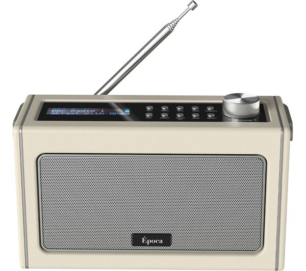 I Box Epoca Portable Dab Fm Retro Bluetooth Radio Grey Cream