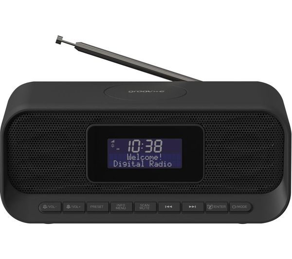 Groov E Zeus Gv Cr04 Dab Fm Bluetooth Clock Radio Black