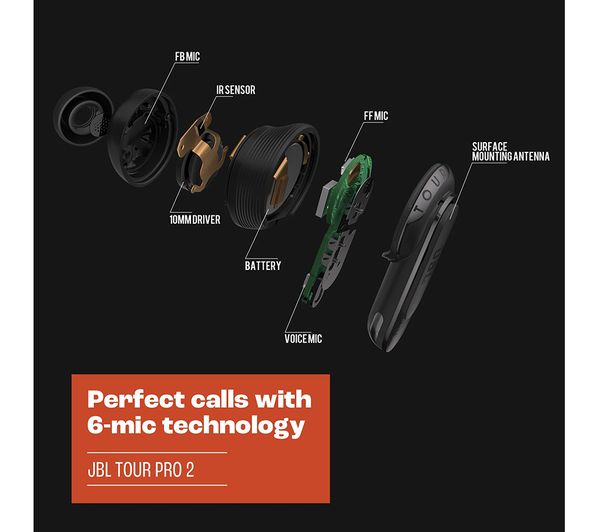 JBL Tour Pro 2 Wireless Bluetooth Noise-Cancelling Earbuds - Black -  JBLTOURPRO2BLK - Currys Business