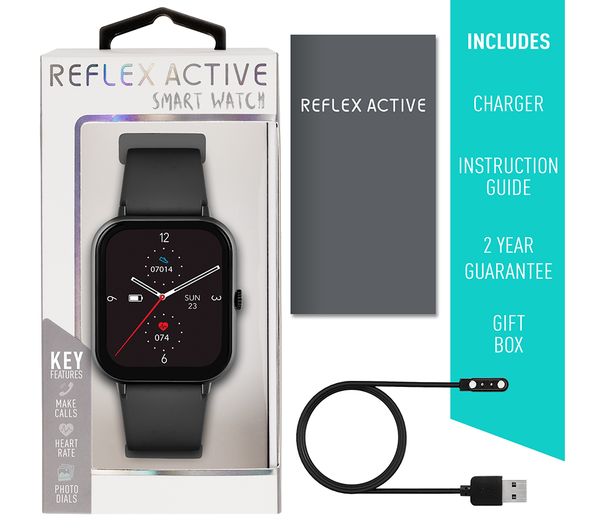 80111 REFLEX ACTIVE Series 23 Smart Watch Black, Silicone Strap