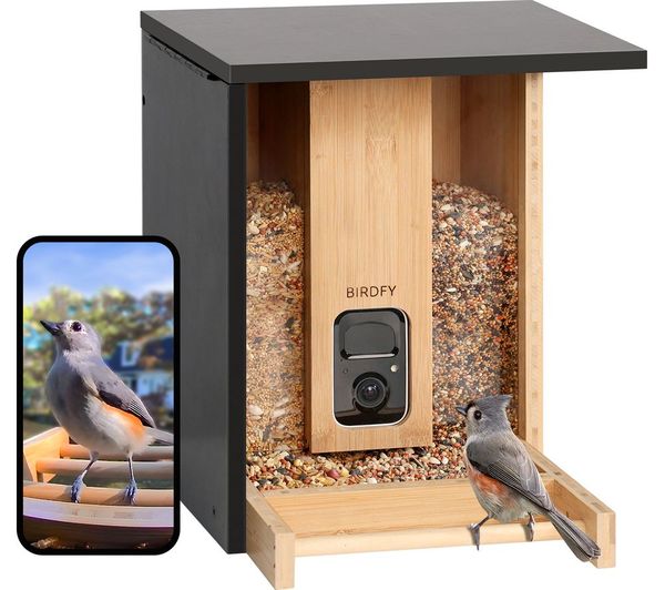 Birdfy Smart Camera Bird Feeder With Solar Roof Bamboo
