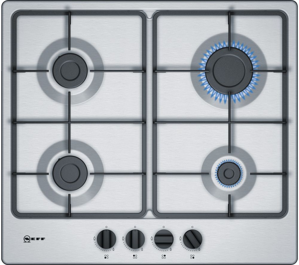 NEFF T26BB46N0 Gas Hob – Stainless Steel, Stainless Steel