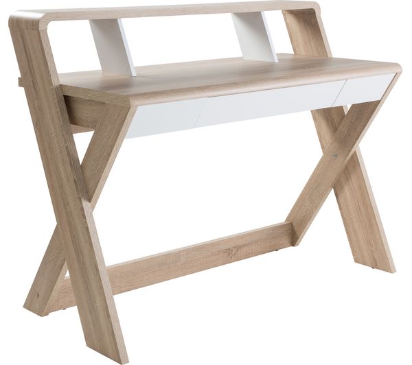 ALPHASON Aspen AW2110 Desk - Light Oak & White, White