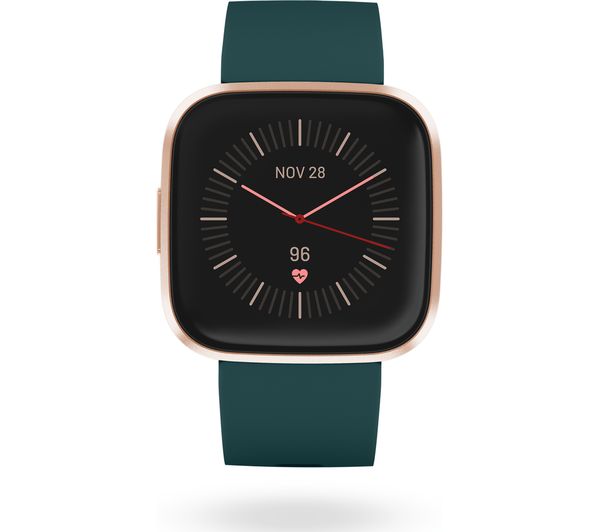 fitbit versa 2 green and rose gold