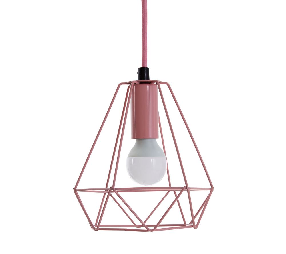 by Premier Beli Metal Wire Pendant Ceiling Light - Pink