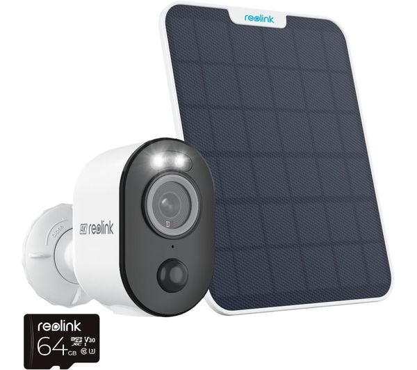 Reolink Argus 3 4k Ultra Hd Wifi Security Camera Kit With Solar Panel 64 Gb Card White