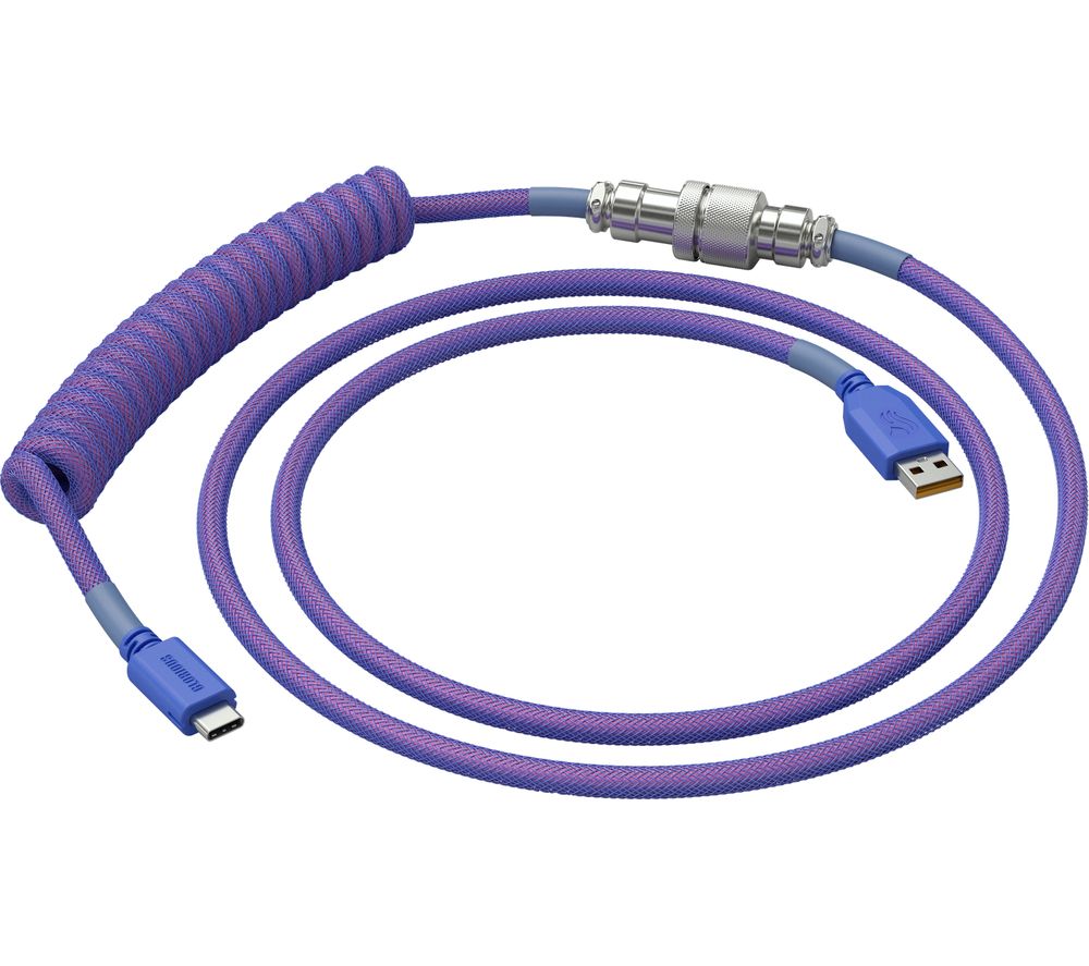 Coiled USB to USB Type-C Keyboard Cable - Nebula