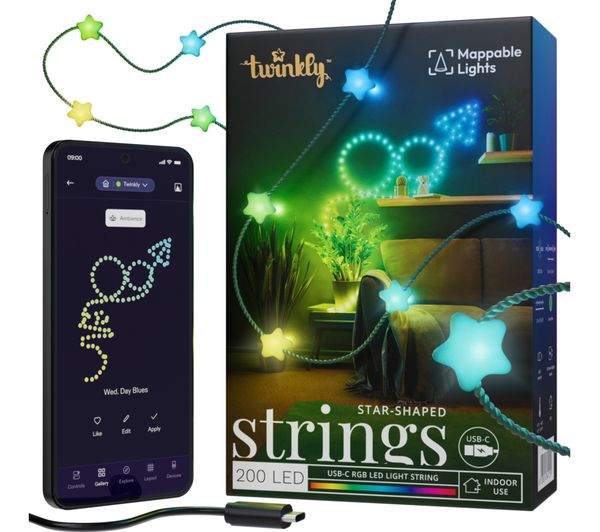 TWINKLY Strings Star Smart 200 RGB LED String Lights - 13 m