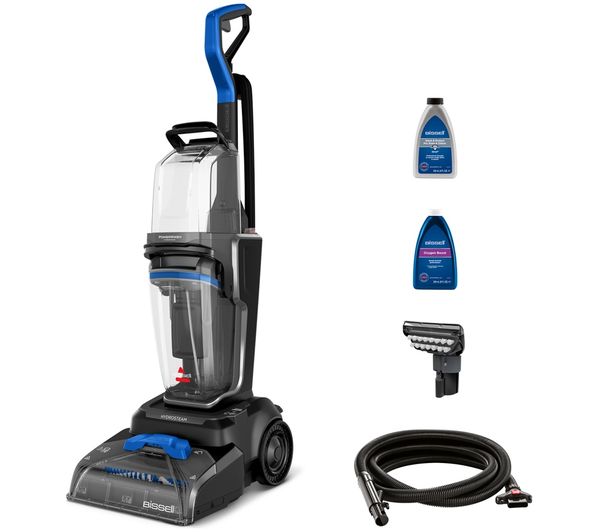 An image of BISSELL Powerwash Hydrosteam 4199E Upright Carpet Cleaner - Black & Cobalt Blue