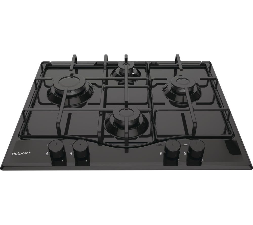 HOTPOINT PCN642H Gas Hob – Black, Black