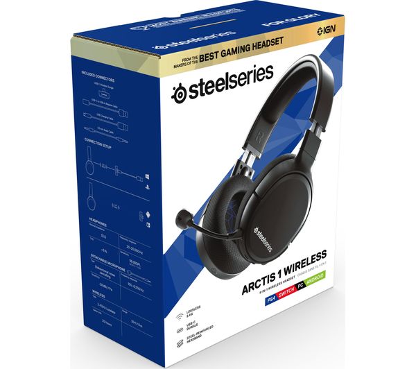 Buy Steelseries Arctis 1 Playstation Wireless 7 1 Gaming Headset Black Free Delivery Currys