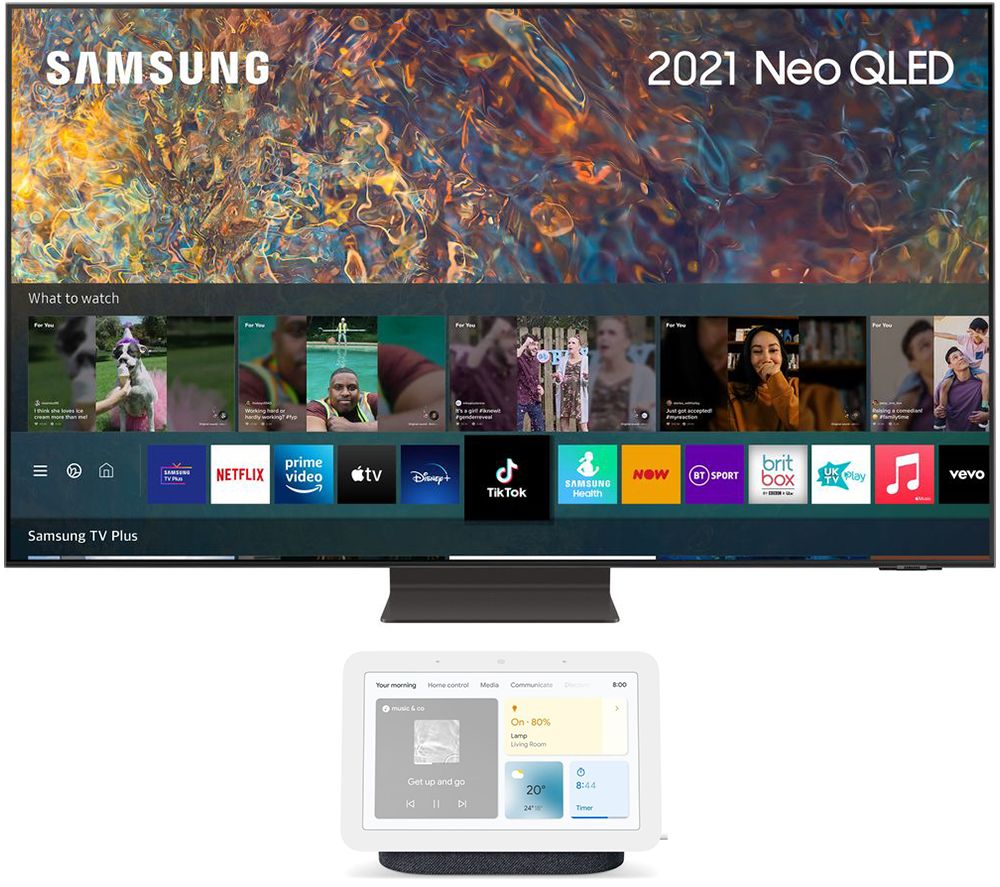 SAMSUNG QE50QN94AATXXU 50" 4K Ultra HD Neo QLED TV & Charcoal Google Nest Hub (2nd Gen) Bundle