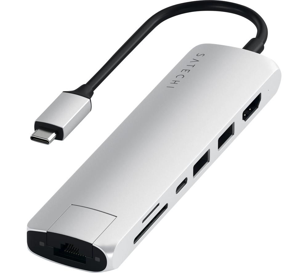 Slim Adapter 7-port USB Type-C Connection Hub - Silver