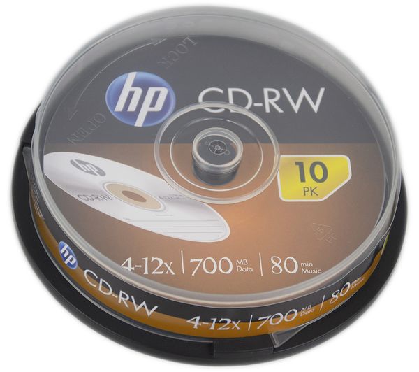 Image of HP 12x Speed CD-RW Blank CDs - Pack of 10
