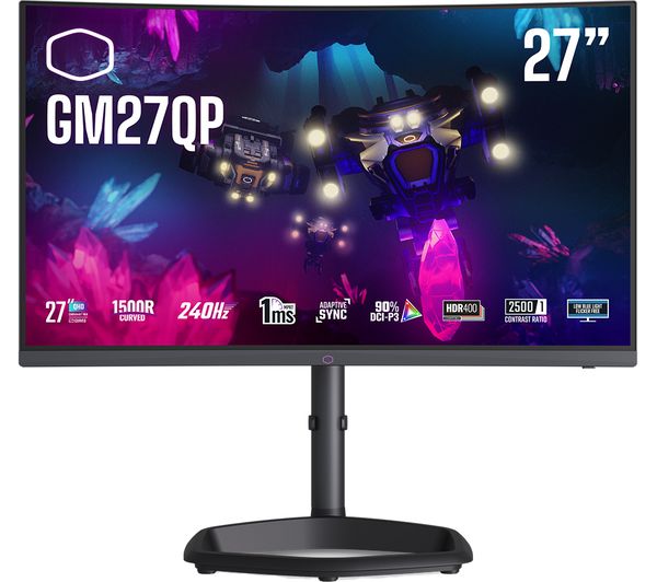 Cooler Master Cmi Gm27qp Ek Quad Hd 27 Curved Va Lcd Gaming Monitor Black
