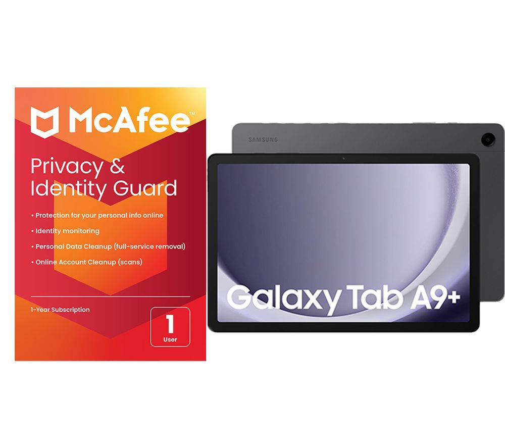 Galaxy Tab A9+ 11" Tablet & Privacy & Identity Guard (1 year for 1 user) Bundle - 64 GB, Graphite