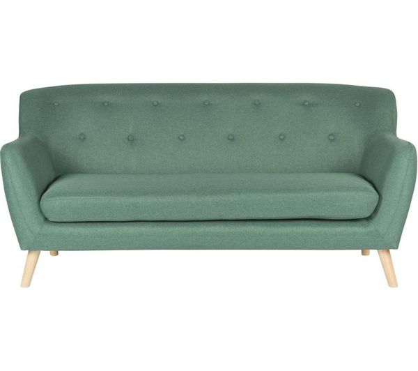TEKNIK Skandi 3-Seater Fabric Sofa - Ocean Green