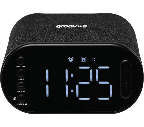 Groov E Atlas Ii Gvcr06bk Fm Bluetooth Clock Radio Black
