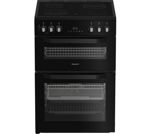 An image of HOTPOINT Air Fry HDE6VDCASB1 60 cm Electric Ceramic Cooker - Black