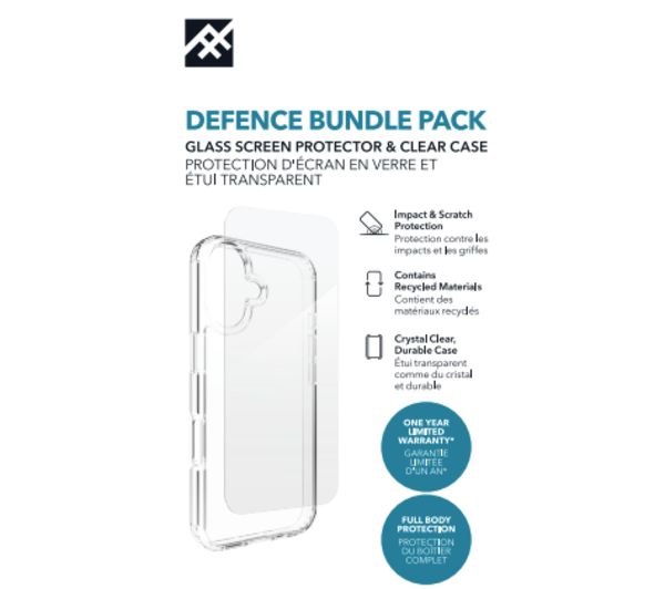 ZAGG Defence iPhone 17 Clear Case & Screen Protector Bundle