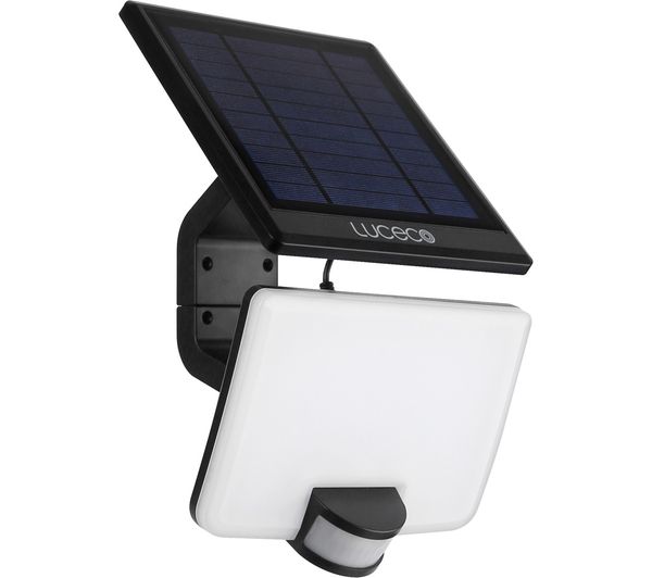 LUCECO LEXSF15B40-01 Solar LED Floodlight with PIR Motion Sensor - Black