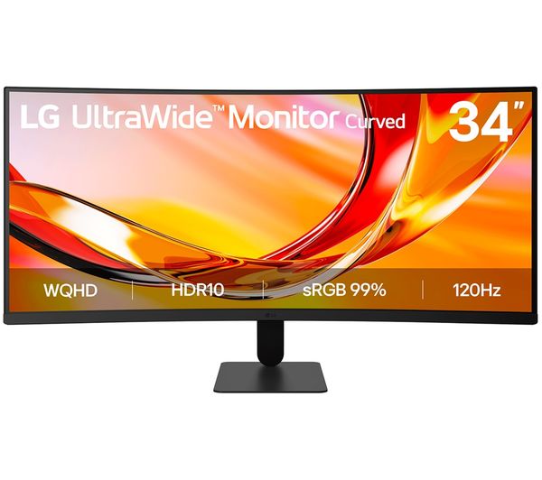 An image of LG UltraWide U6 34U601B-B Quad HD 34" Curved IPS Monitor - Black