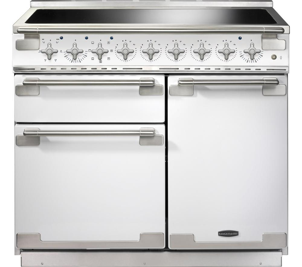 RANGEMASTER Elise 100 Induction Range Cooker – White & Chrome, White