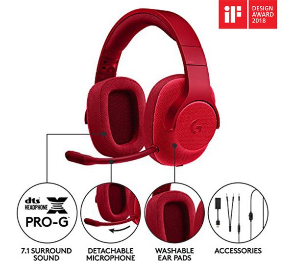 LOGITECH G433 7.1 Gaming Headset Red Deals PC World