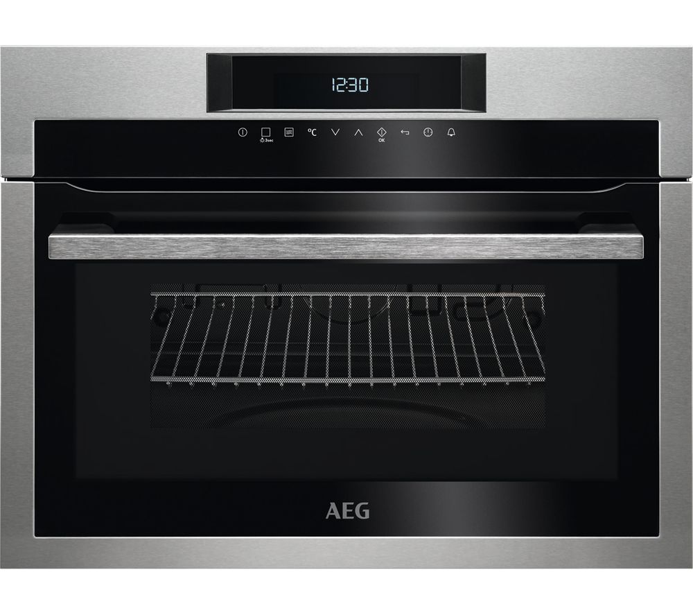 AEG KME721000M Built-in Microwave with Grill - Black & Stainless Steel, Stainless Steel