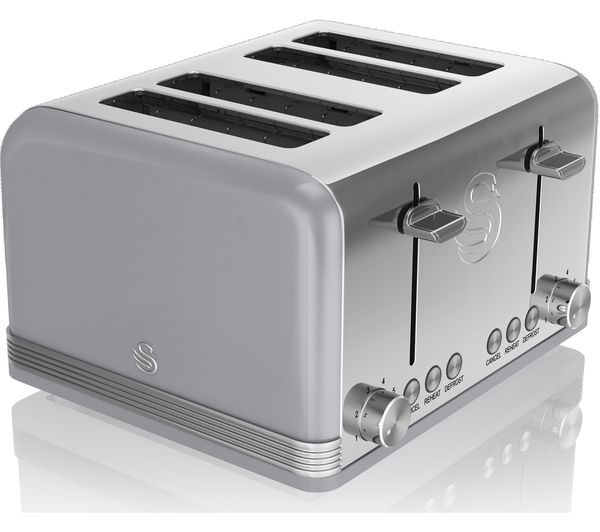 Swan Retro St19020grn 4 Slice Toaster Grey