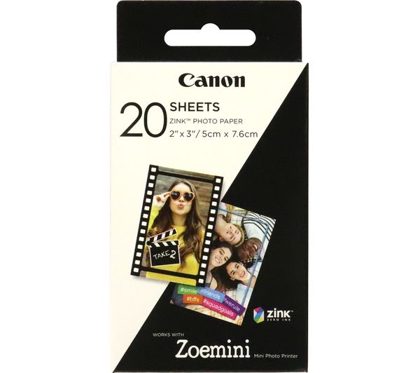 CANON Zoemini 2 x 3” Glossy Photo Paper - 20 Sheets