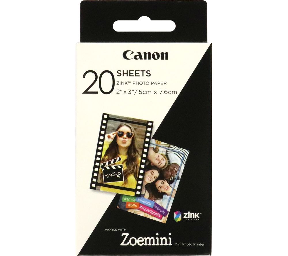 Zoemini 2 x 3” Glossy Photo Paper - 20 Sheets