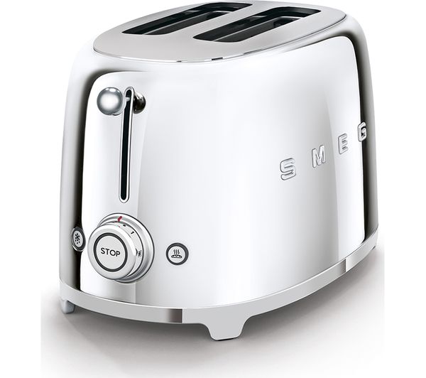 TSF01SSUK SMEG 50's Retro TSF01SSUK 2Slice Toaster Chrome Currys