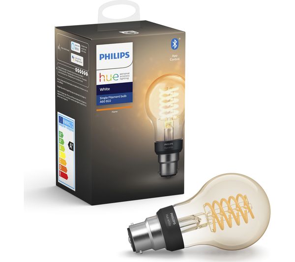 PHILIPS HUE White Ambiance Filament Smart LED Bulb with Bluetooth - A60, B22, 550 Lumen