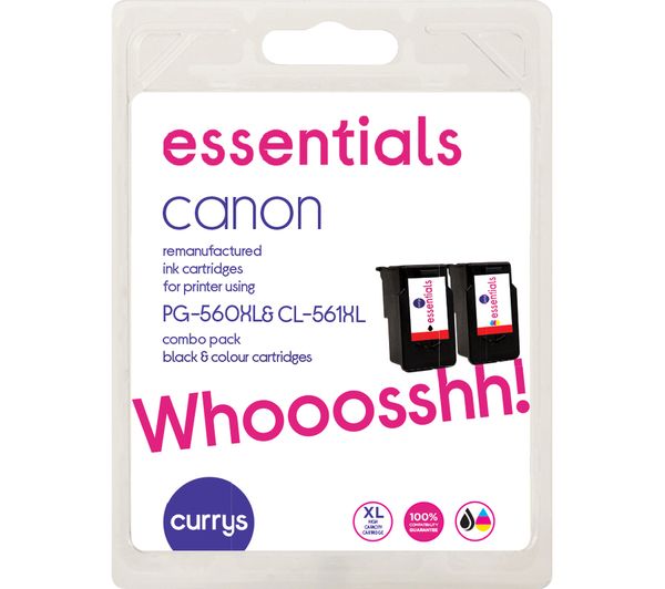 Essentials Canon Ppg 560 Xl Cl 561 Xl Black Tri Colour Ink Cartridges