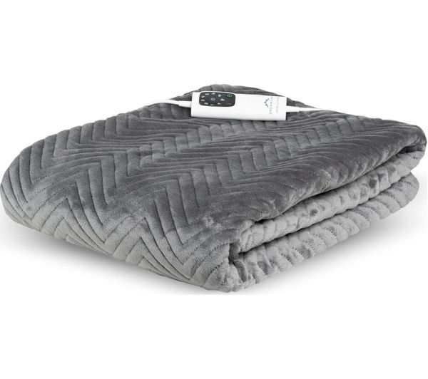 Dreamland Hurry Home Deluxe Velvet Heated Throw Grey 160 X 120 Cm