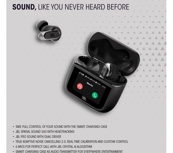 JBL Tour Pro 3 Wireless Bluetooth Noise-Cancelling Earbuds - Black