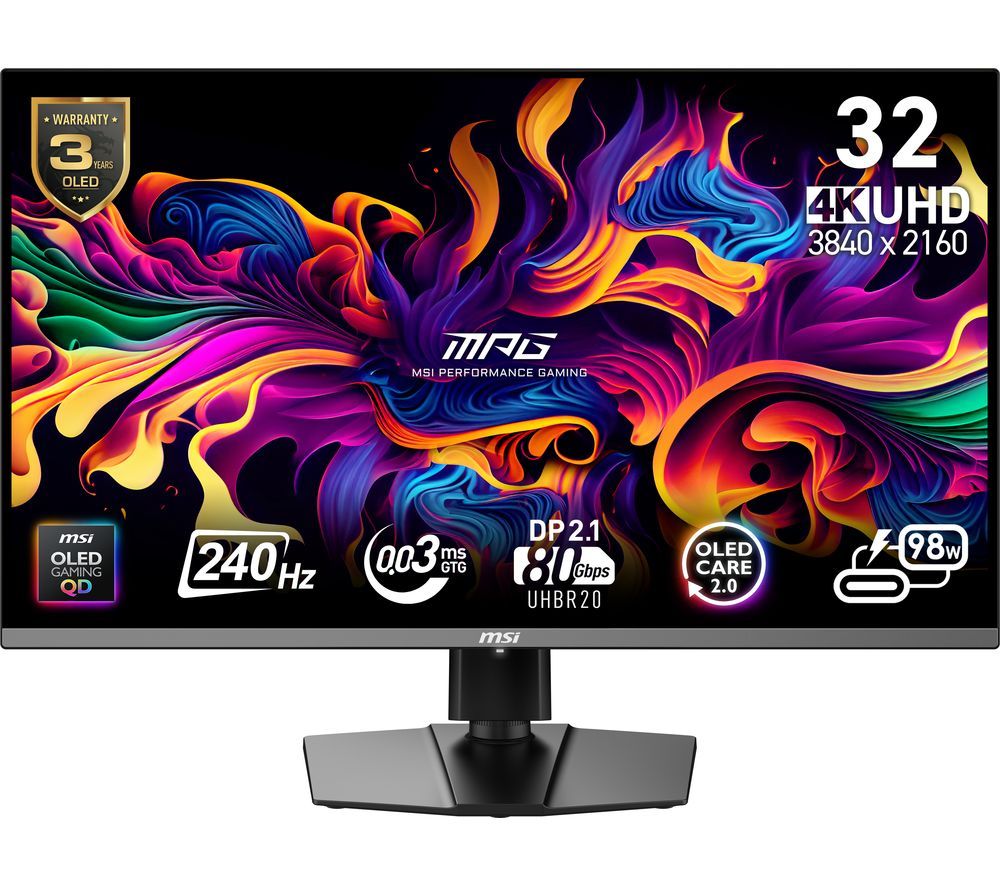 MPG 322URX 4K Ultra HD 32" Quantum Dot QD-OLED Gaming Monitor - Black