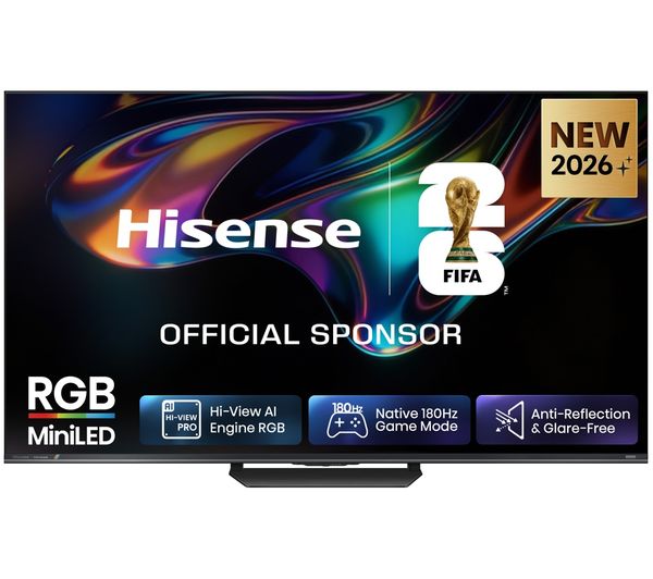 An image of HISENSE UR8S 65" RGB Mini LED 4K 180Hz Smart AI TV with Freely - 65UR8STUK