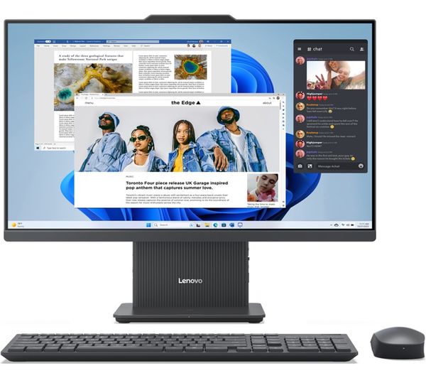 An image of LENOVO AIO 23.8" All-in-One PC - AMD Ryzen 5, 256 GB SSD, Luna Grey