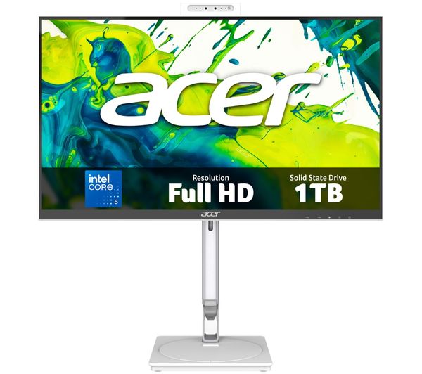 An image of ACER Aspire C24-D 23.8" All-in-One PC - Intel® Core™ 5, 1 TB SSD, White