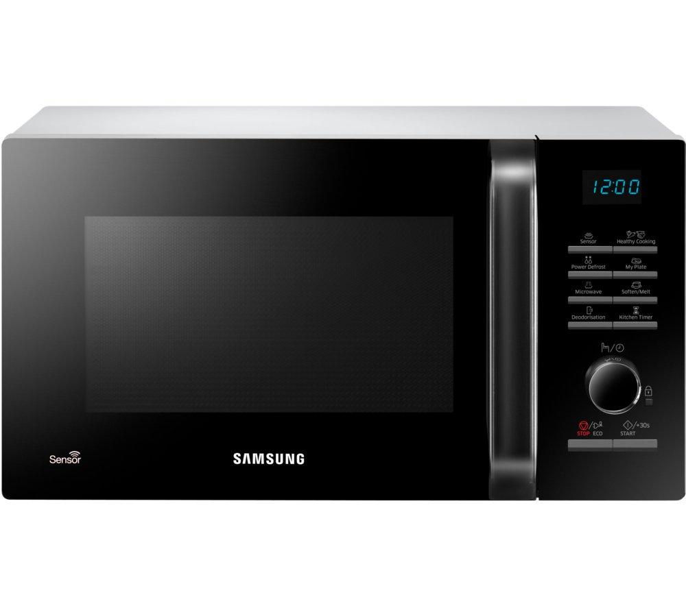 SAMSUNG MS23H3125AW Solo Microwave – Black & White, Black