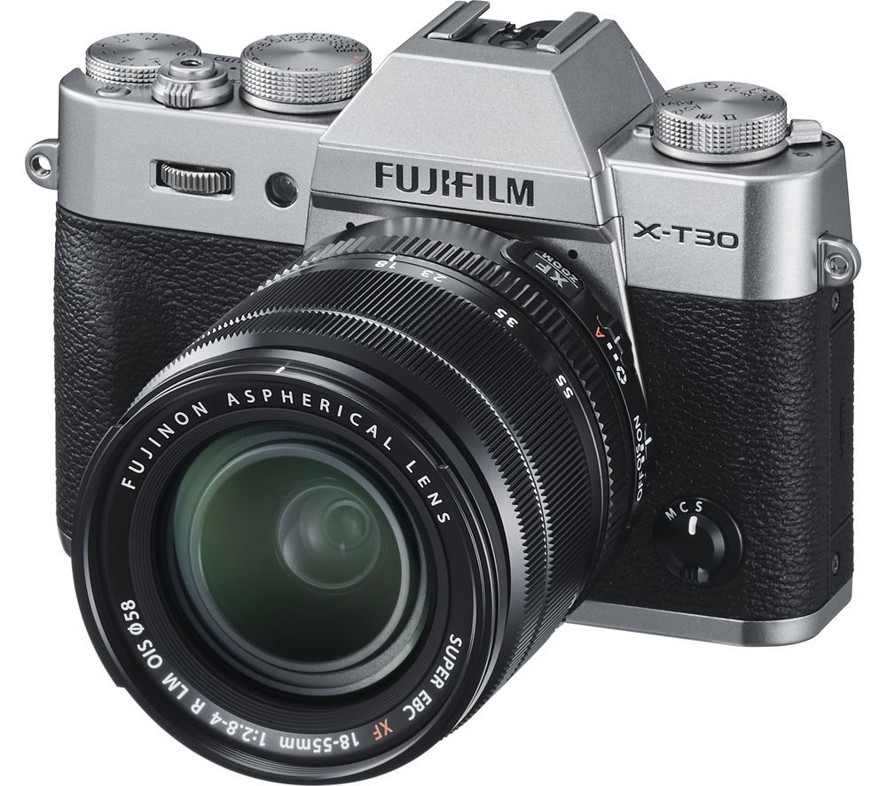 FUJIFILM X-T30 Mirrorless Camera with FUJINON XF 18-55 mm f/2.8-4 R LM OIS Lens - Silver, Silver
