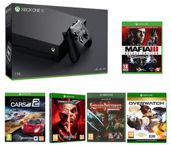 MICROSOFT Xbox One X, Tekken 7, Killer Instinct Combo Breaker Pack, Mafia III, Overwatch & Project Cars 2 Bundle