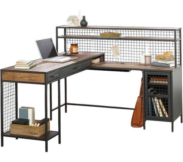 Teknik Boulevard Cafe L Shaped Desk Vintage Oak