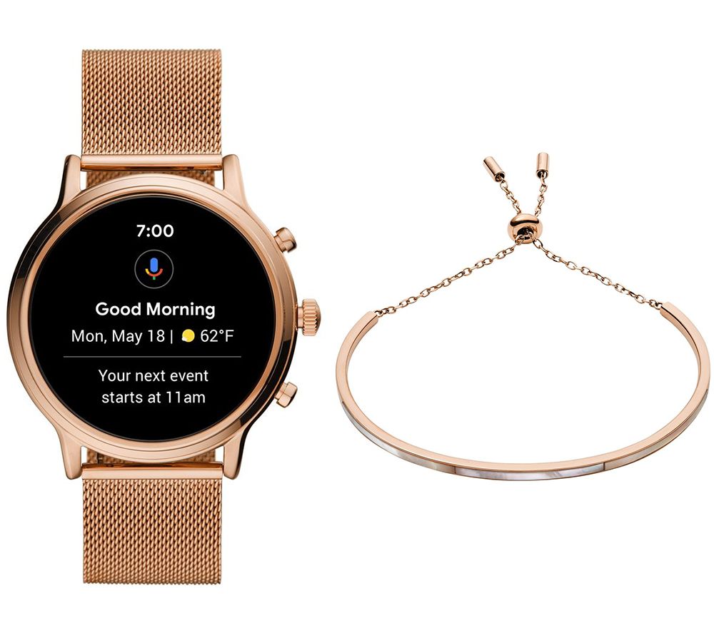 FOSSIL Julianna HR FTW6062 Smartwatch & Rose Gold Stainless Steel Bracelet Bundle, Stainless Steel Review