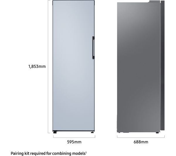 SAMSUNG Bespoke SpaceMax RZ32A74A548/EU Tall Freezer - Satin