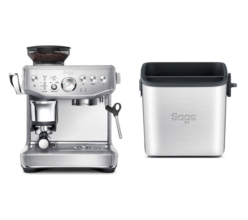 SAGE Barista Express Impress Bean to Cup Coffee Machine & Coffee Knock